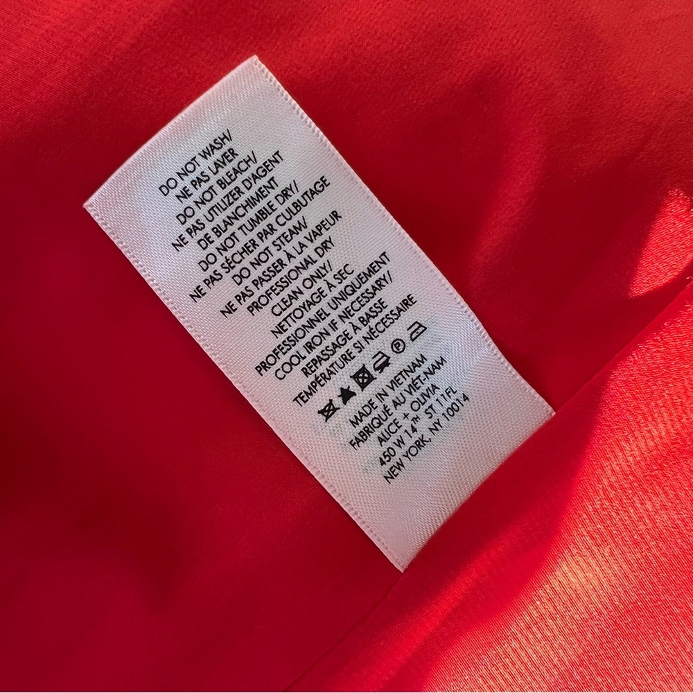 Alice + Olivia Size 4 Red Lennon Surplice Sleeveless side Zip Mini Dress - Picture 5 of 8